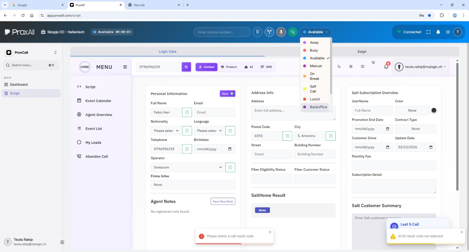 Proxall Dialer